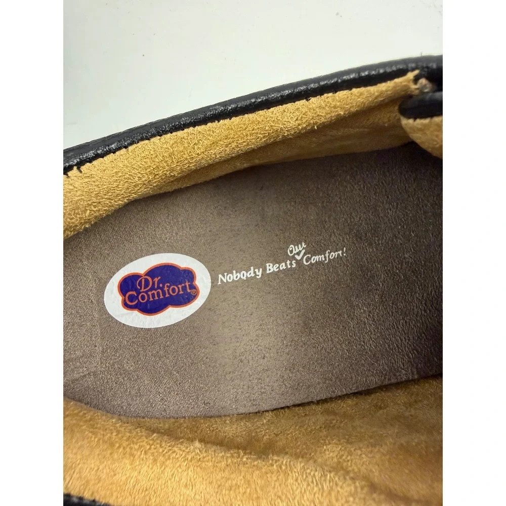 Men's Black Leather Slip-On Comfort Loafers